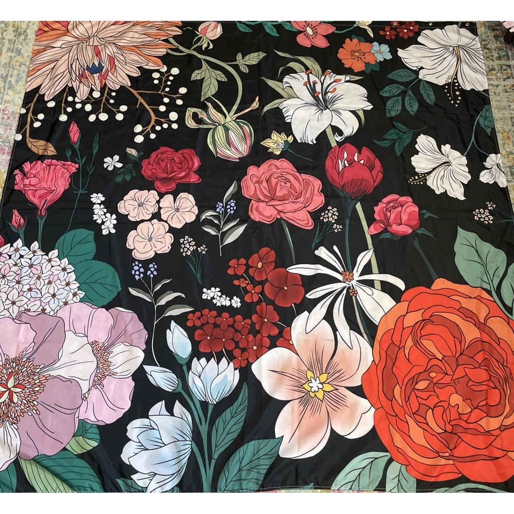 Vintage Boho Shower Curtain Retro Floral 70"W x 70"L
